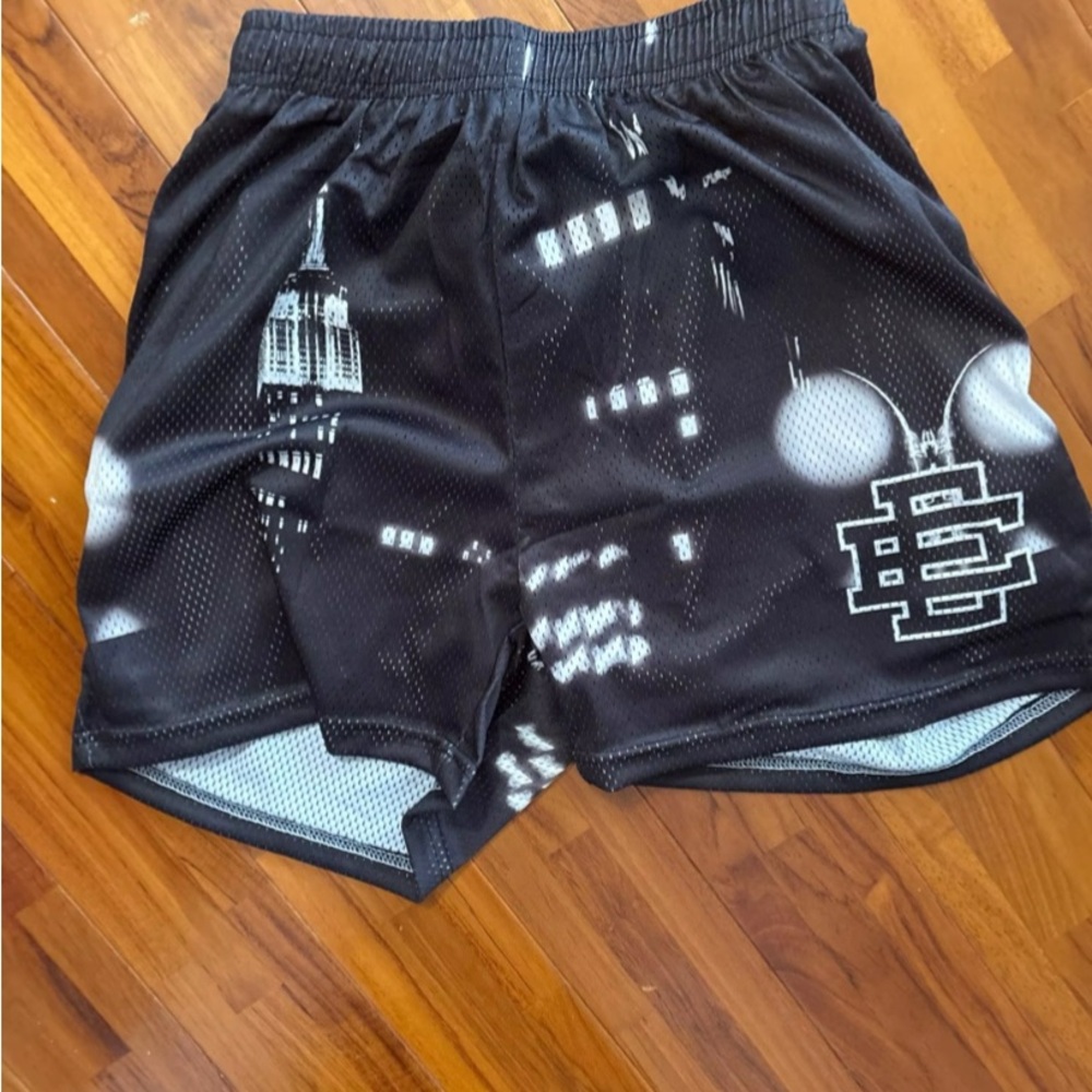 Eric Emanuel Black Graphic Athletic Shorts